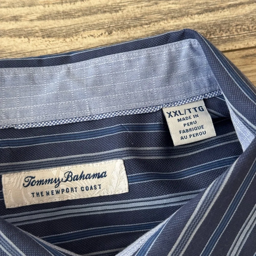 Tommy Bahama Newport Coast Button Down Blue Stripe XXL Classic